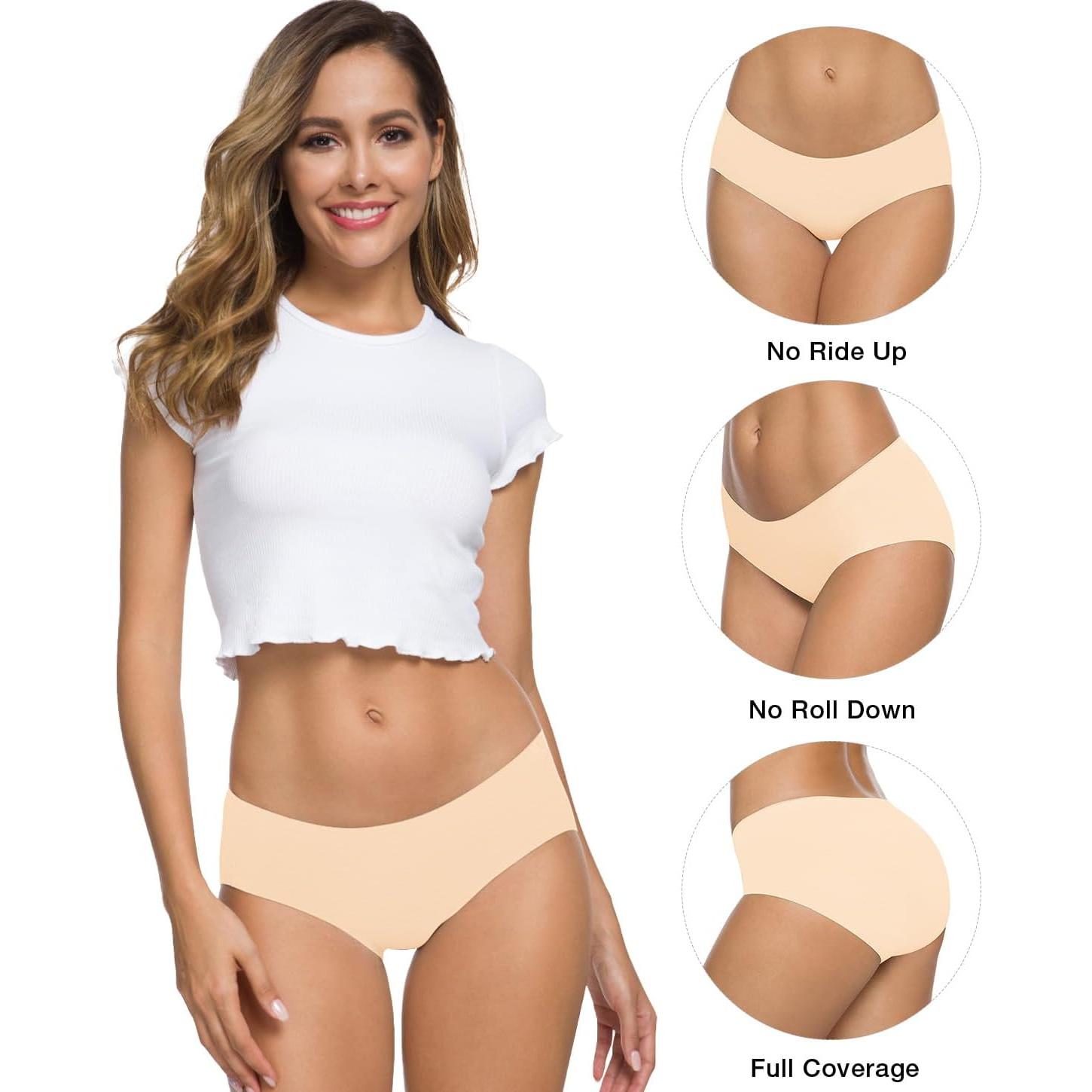 Womens Underwear Cotton Underwear for Women Seamless Hipster Bikini Briefs Panties 6 Pack Womens Underwear Cotton Underwear for Women Seamless Hipster Bikini Briefs Panties 6 Pack