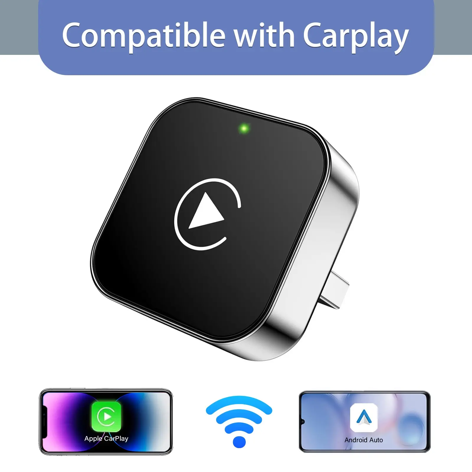 Deals for You Days, Wirefree Carplay Adapter, Wireless carplayAdapter for iPhone/Android Auto- Fast Connection,NoLatency,Hands-Free Call adapter Mini USB Designfor Cars with Wired CarPlay Plug and Play, please make sure the car has wired CarPlay