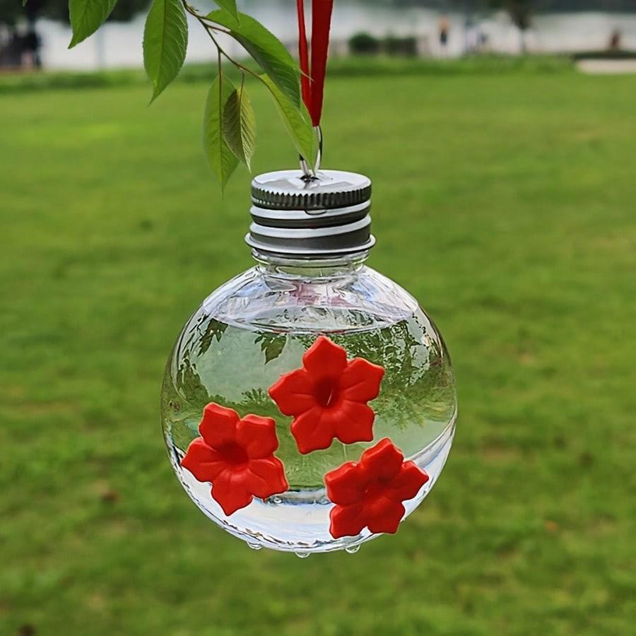 Pet Hummingbird Feeder Waterer, Round Flower Shape, Three-Hole Design, Durable Plastic, Ideal for Bird Care, Easy to Use
