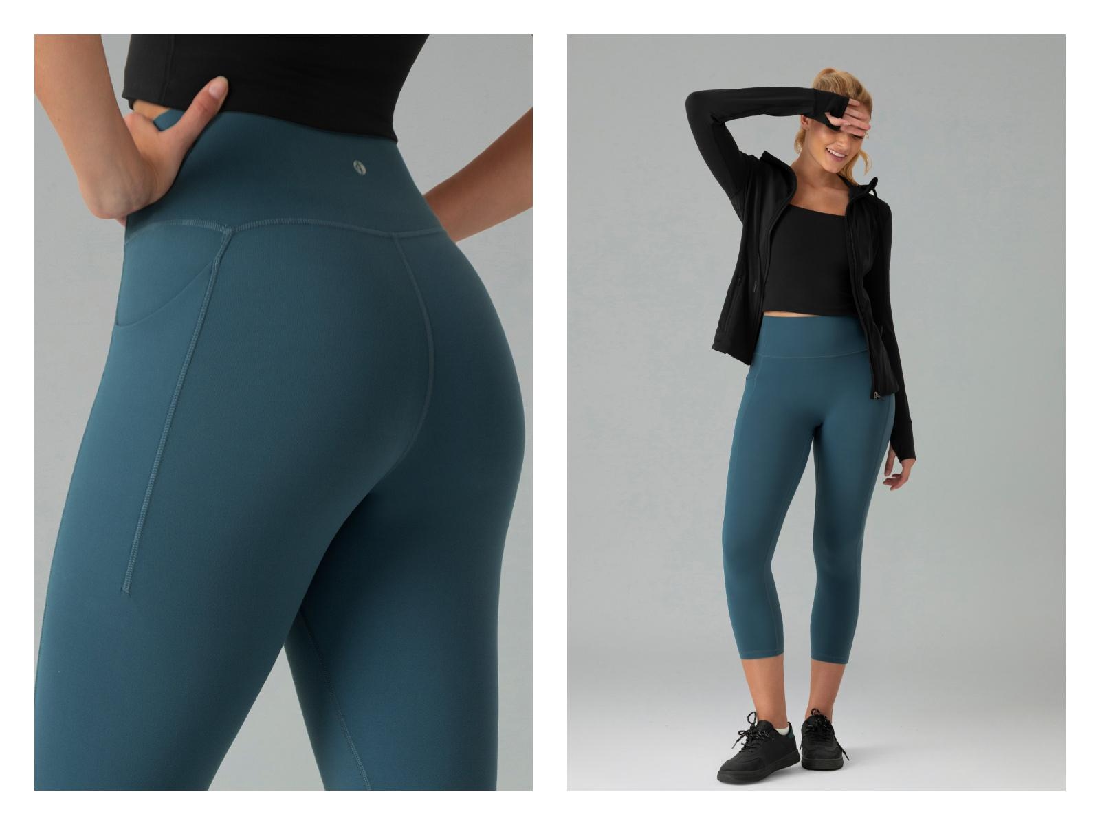 Colorfulkoala Women's No Front Seam Yoga Capri 21" with Side Pocket Dreamlux High-Waisted Tummy Control Workout Leggings  Petite Length