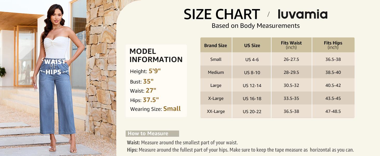 luvamia Wide Leg Jeans for Women Trendy High Waisted Pull On Elastic ...