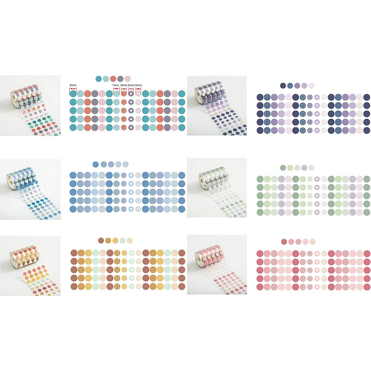 6 Rolls Circle Stickers - Colorful Circles Stickers Pack - Translucent Color Coding Dots Labels -  Color Code Sticker, for Customizing Planners  Calendar