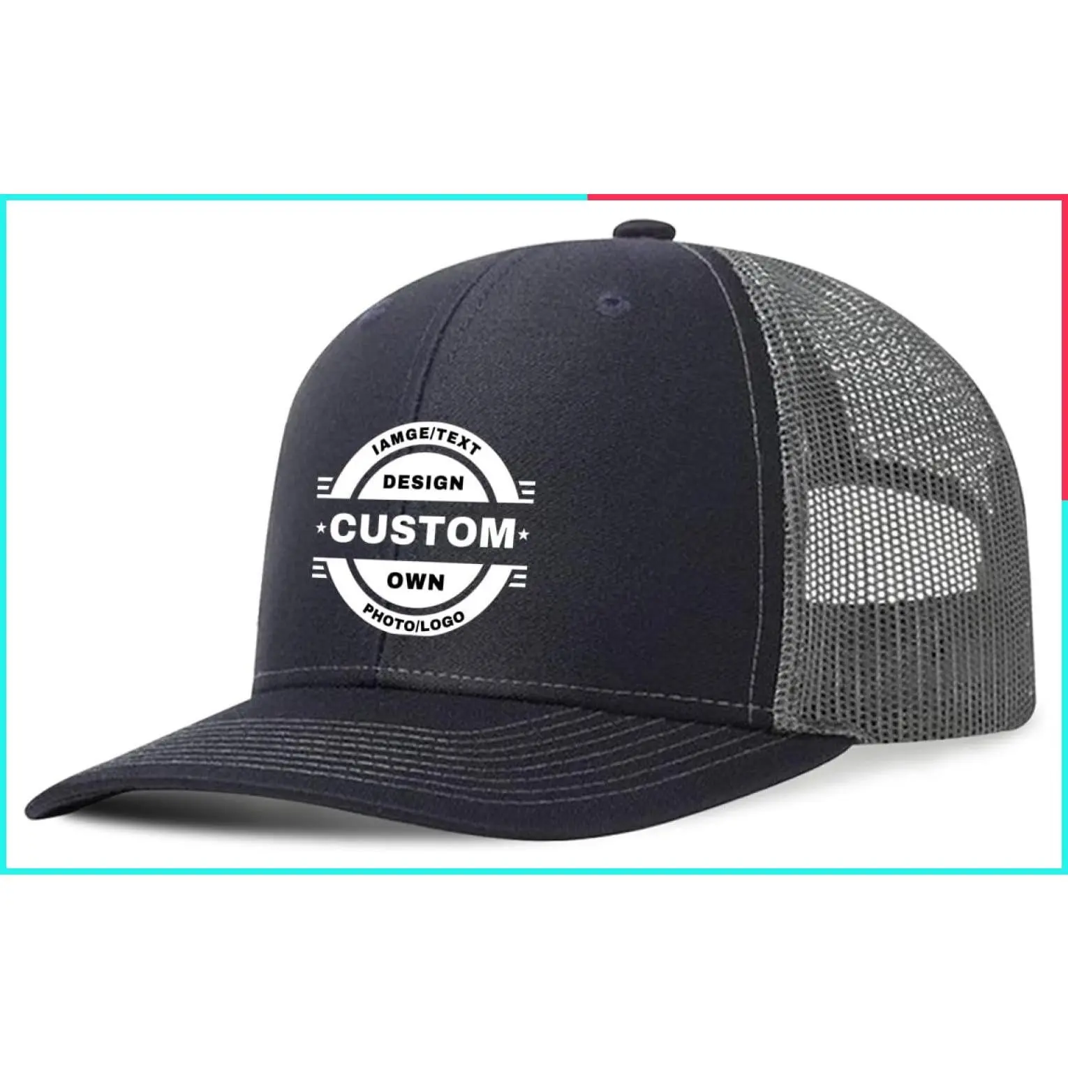 Custom Trucker Hats Bulk - Design Your Own Logo & Text Baseball Caps, Personalized Hats for Men and Women
