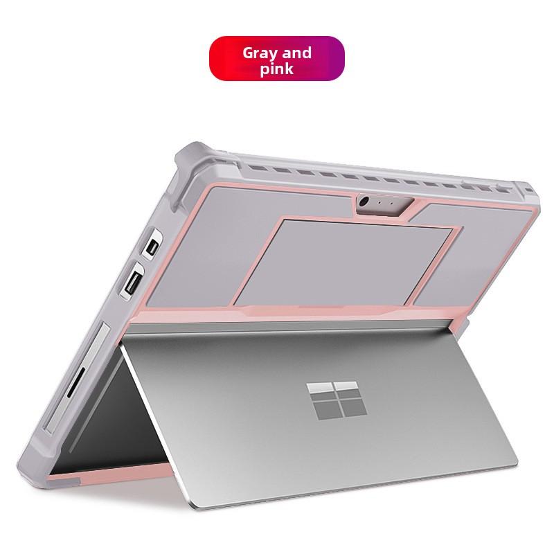 Shockproof Silicone Case for Microsoft Surface Pro 3/4/5/7, Surface Go 1/2/3/4, Full Body Protective Cover with Built-in Kickstand & Pen Holder, Rugged Soft TPU Shell for Surface Tablet, Compatible with Type Cover Keyboard