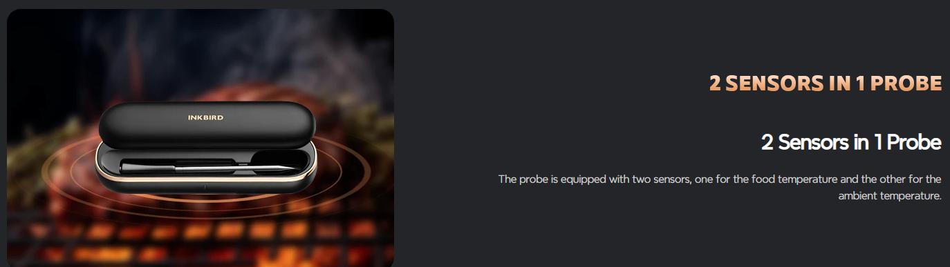 INKBIRD INT-11P-B Bluetooth Meat Thermometer Wireless Waterproof Stainless Steel Grill Tool with 26 Menus & Alarm for Kitchen Cooking Gifts - Black TikTokShopBlackFriday Kitchenware