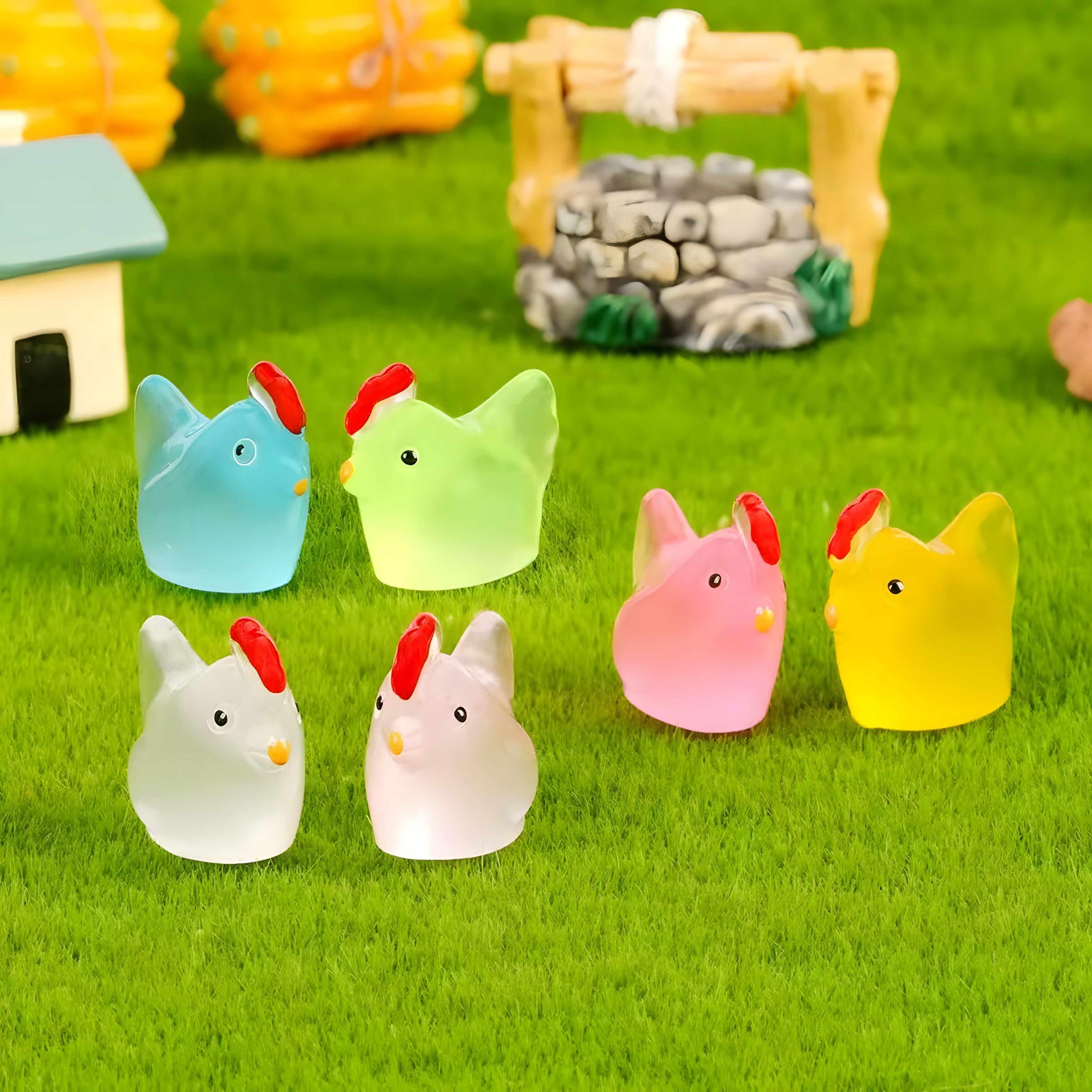 Micro Landscape DIY Craft Kit, Adorable Animal Mini Chicken Night Light Ornament, Garden Moss Scene Decoration Accessory