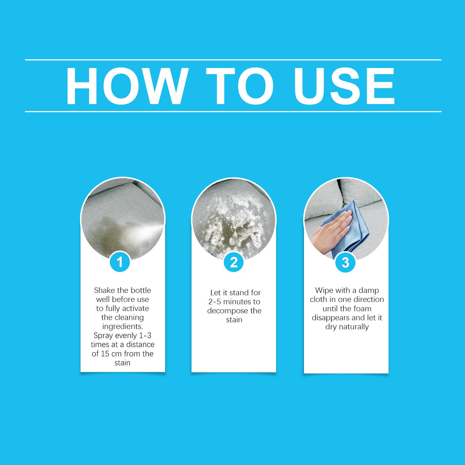 Jakehoe Fabric Cleaner Liquid, Sofa Rug Curtain Stain Remover, Daily Household Foam Cleaning Agent, 120ML, No Pesticide, Non-Prop 65