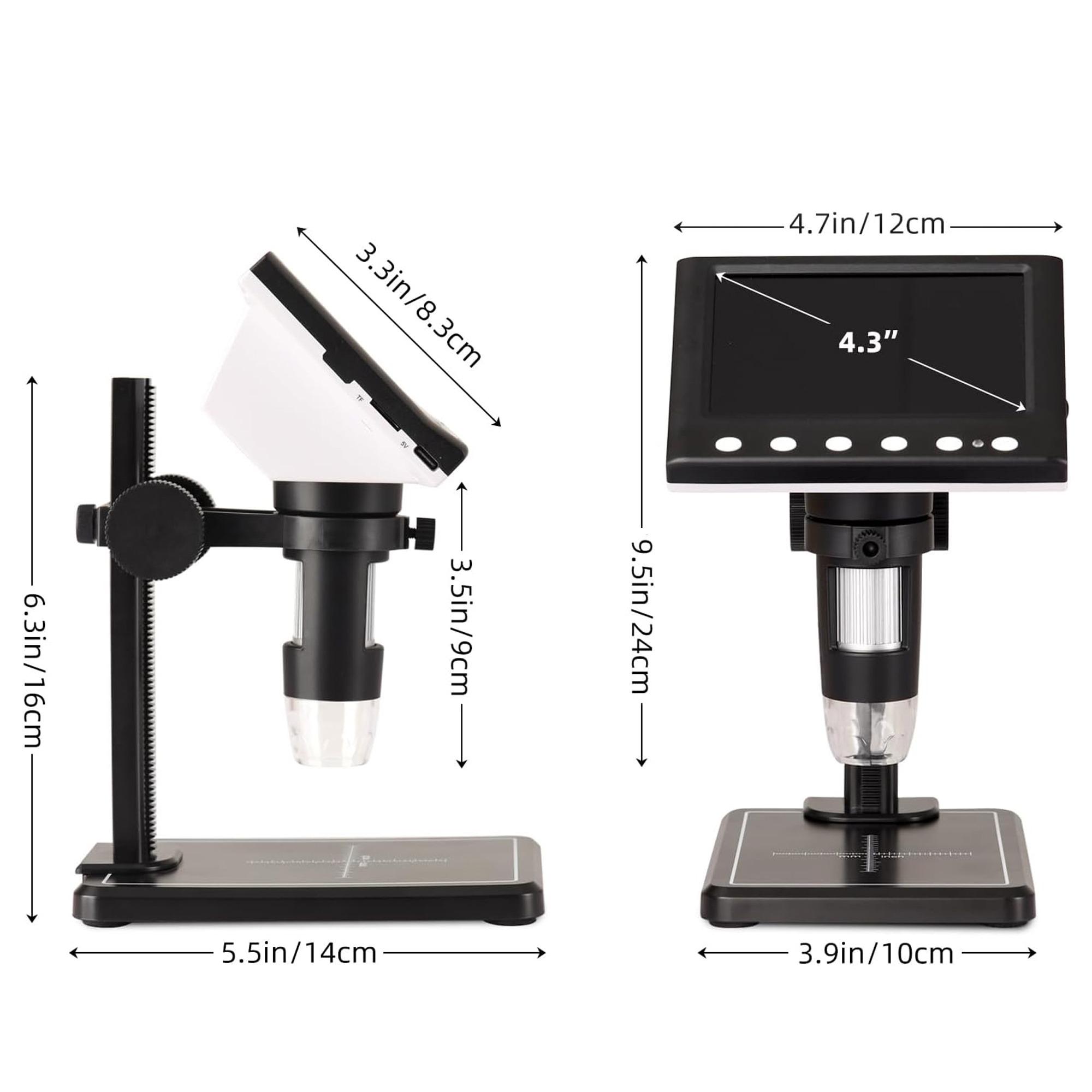 1000X Wireless Digital Microscope 8 LED Lights Portable Handheld Microscope Camera with 32GB Card Compatible Android iOS for Circuit Board Repair Metal Detection Inspection Research Diagnosis Kit