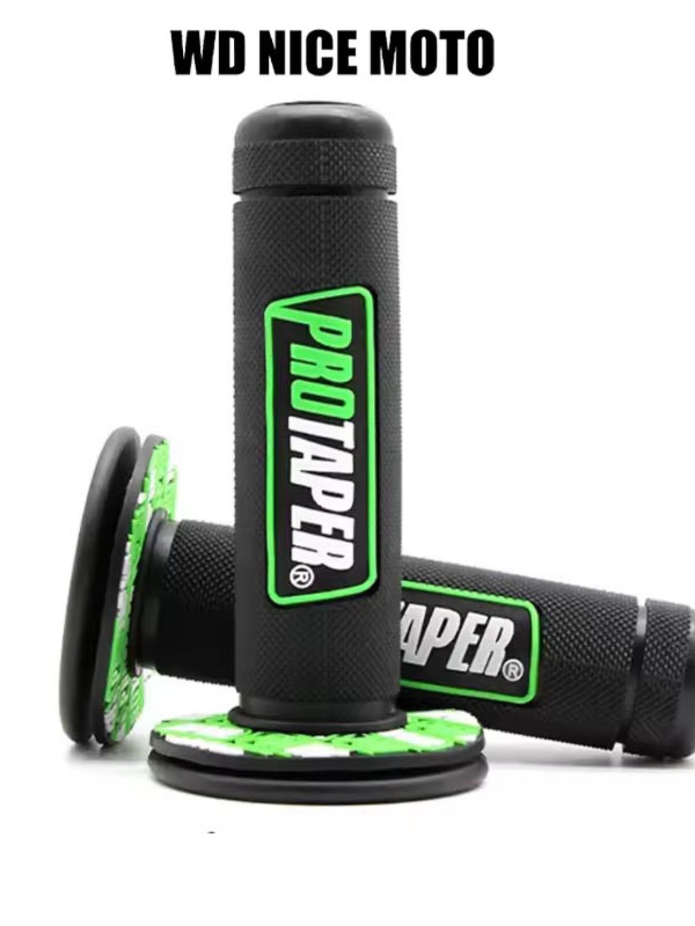 WD Nice Moto Motorcycle Handle Grips, 7/8" 22mm Universal Handlebar Rubber Gel, Comfortable Hand Grip for Motocross & Dirt Bikes