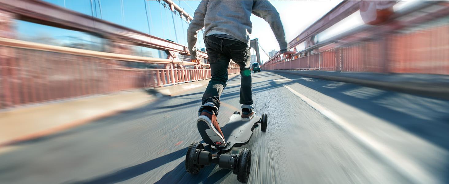 【E-Skate】Electric Skateboard with Remote, 450W/500W/1200W/3000W Brushless Motor, 9Mph/12Mph/30 Mph /32Mph Top Speed, Electric Longboard for Adults ＆Teens