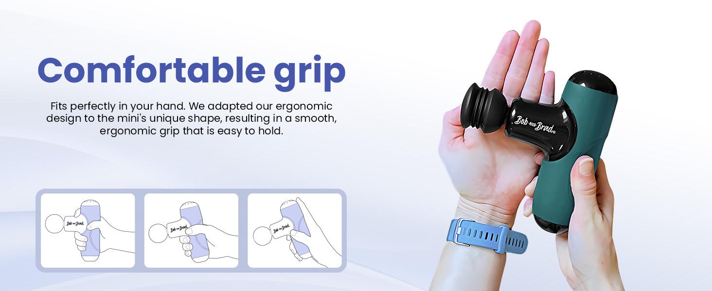 BOB AND BRAD Green Q2 Mini Massage Gun Pocket-Sized Adjustable Deep Tissue Massager Gun, Portable Percussion Muscle Massager Gun,Quiet Muscle Massage Gun with Carry Case-Green, FSA and HSA Eligible -Silicone, Idea Gift for Women and Men