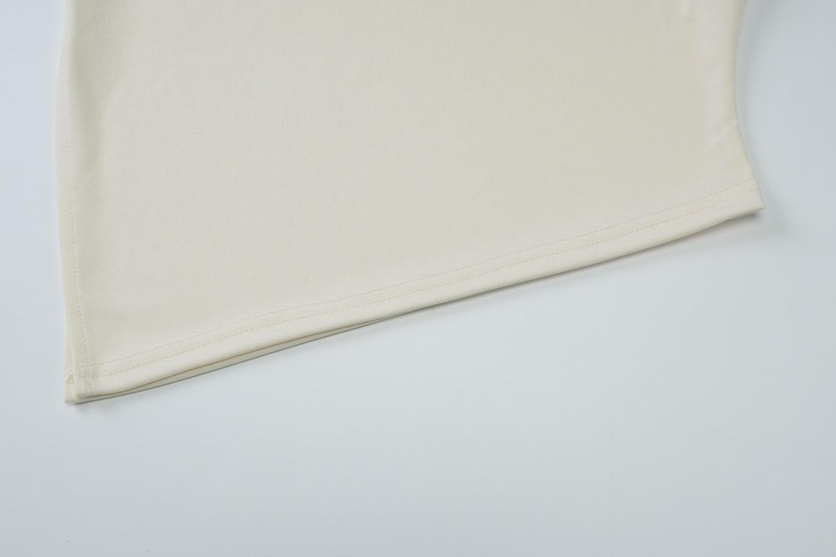 Women's Solid Color One Shoulder Split Hem Long Sleeve T-shirt Top, Sexy Irregular Strapless Plain Fitted Crop Top, Party Club Date Holiday Blouse Shirts, Ladies Spring Fall Winter Daily Casual Tops Clothes Wear