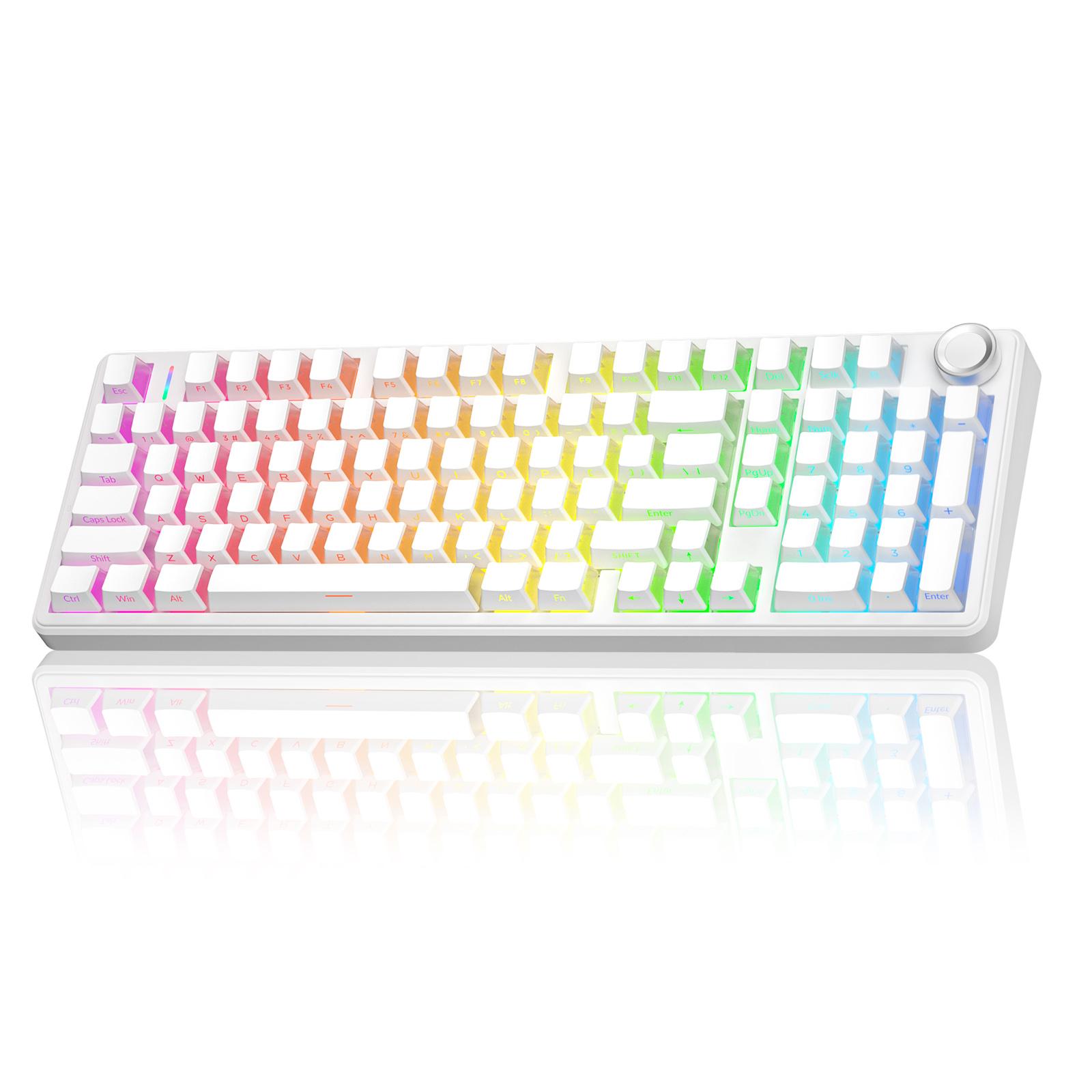 【Silent keyboard】AULA F99 Pro Wireless Mechanical Keyboard-Silent Version,BT5.0/2.4GHz/USB-C Hot Swappable Custom Keyboard,Gasket Structure,Pre-lubed Linear Switches RGB Backlit Computer Gaming Keyboards,White dealsforyoudays TikTokShopfalldealsforyou