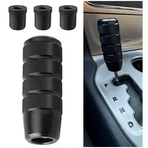 95mm Aluminum Automotive Car Accessories Shift Knob - Weighted, Smooth Surface, M8/M10/M12 Adapters, Universal Fit for Most Manual Transmission Vehicles (Black)