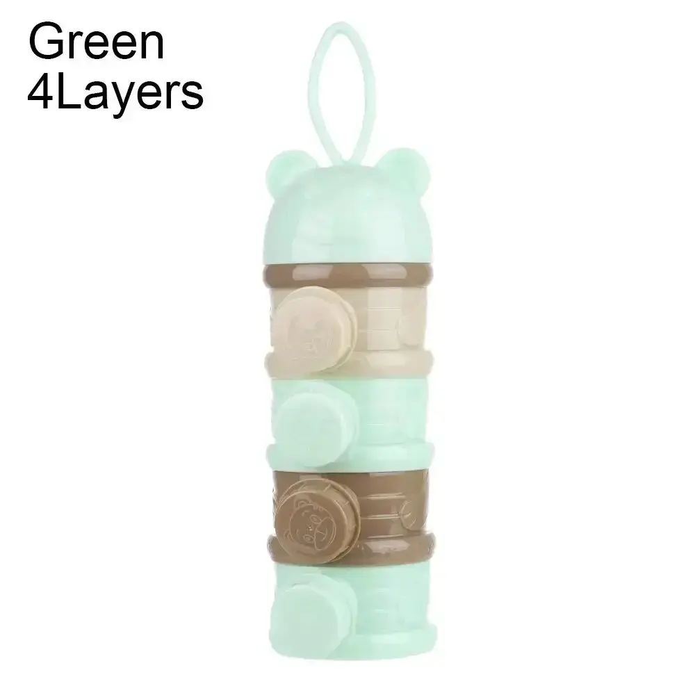 4 Grid Portable Milk Powder Box Container, Toddler Baby Snacks Food Storage Box, Formula Dispenser on the Go, Milk Powder Bottles