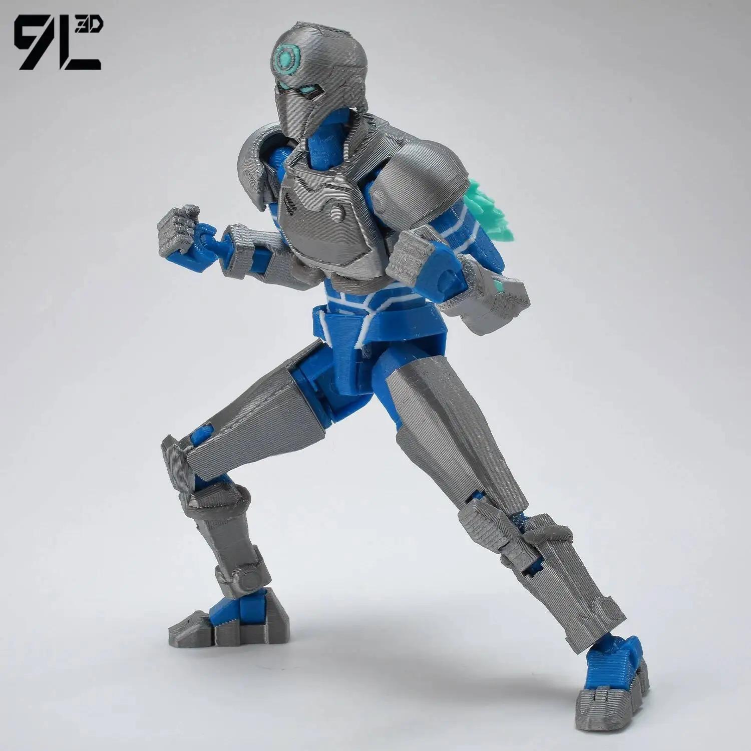 9L3D DIY Shapeshift Articulated Figurine - Titan13 T13 Dummy with 13 Joints, Movable Multi-Pose 3D Model Toy, Desktop Collectible, Tech Jacket Accessory, Gifts for Boys, Toy Photography Prop