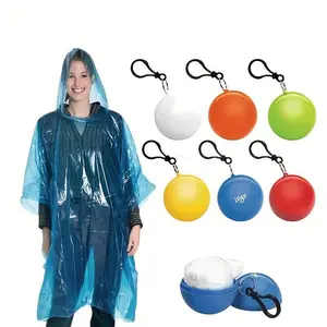 6PCS Unisex Mini Rainproof Emergency Rain Coats, Waterproof Raincoat Keychain Pack, Portable for Outdoor Travel and Rainy Days, Rain Coat