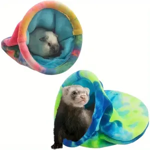 2 Pack Guinea Pig Snuggle Sack Soft Fleece, Cozy Hideout for Small Animals Like Ferrets and Hamsters, Perfect Sleeping Bag for Rabbits and Hedgehogs