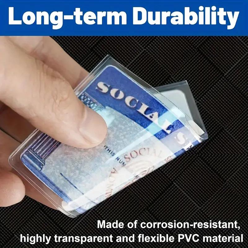 12Mil Clear PVC Social Security Card Protector Sleeves, Waterproof Card Holder for Social Security, Medicare, ID, Credit and Business Cards