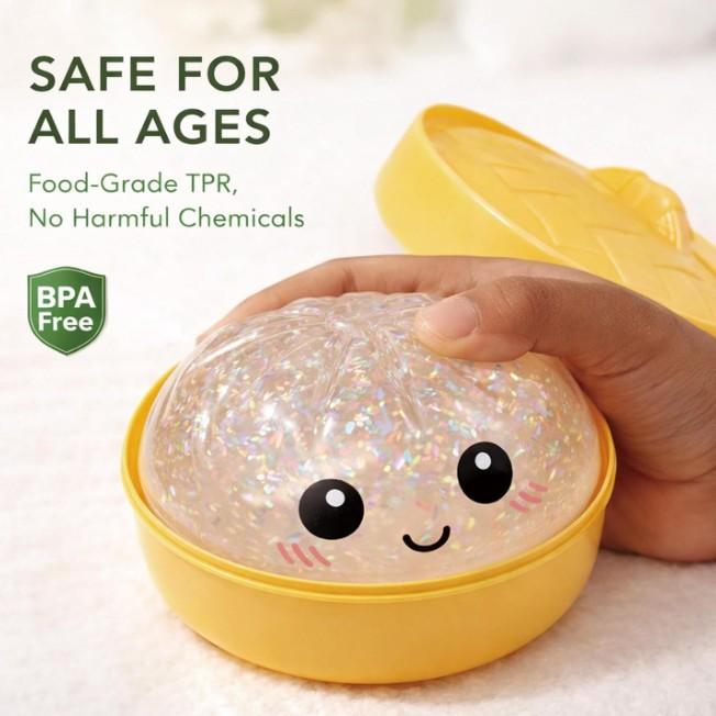 Stress-relieving squishy toy, shaped like a steamed bun, a stress-relieving ball, a Mother's Day gift. Holiday Ginger Cookie Silicone relaxation musical butter anxiety relief portable gift