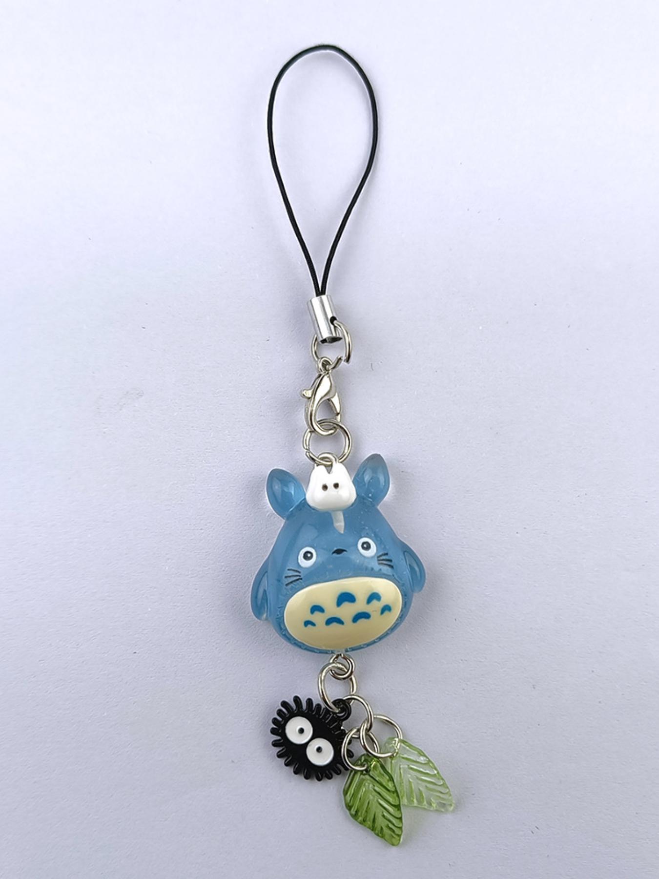 Studio Ghibli My Neighbor Totoro and Four-Leaf Clover Lucky Four-Leaf Clover Phone Charm Guben Chain INS Style Keychain