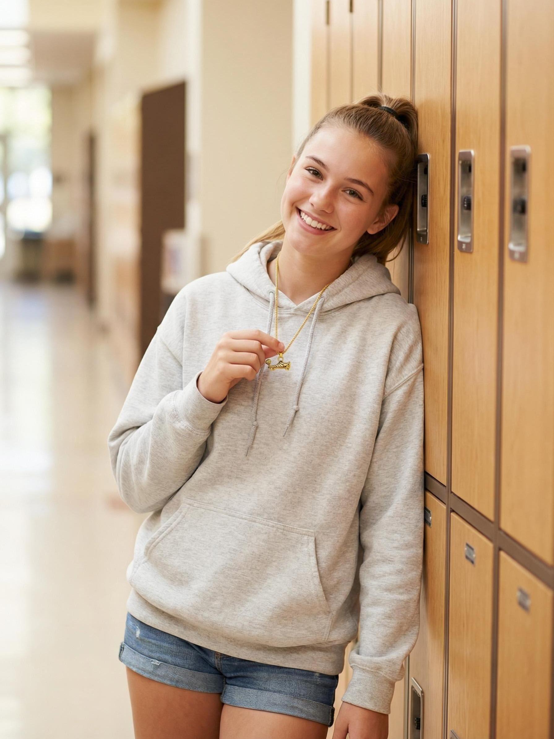 Unisex Stainless Steel Football Necklace, Punk Hip Hop Street Style Pendant, Fashionable Soccer Fan Jewelry, Unique Gift Idea