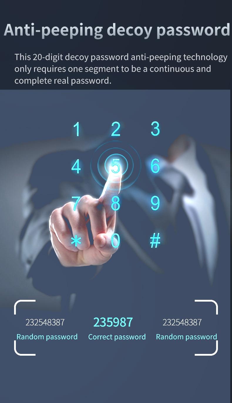 7 in 1 Keyless Entry Fingerprint Door Lock with Palm and Face ID, Heavy Duty Aluminum Smart Lock, Compatible with Wishome App, 6068 Mortis, Fingerprint Smart Locks