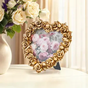 Multi-Head Rose Heart Photo Frame, 3D Resin Material, Ideal for Home Photo Display and Photography Decoration Props