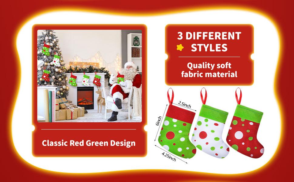 Christmas Clearance Sale Christmas Stockings 24/4 Pcs Cute Large Capacity Funny Green Furry Christmas Decor Mini Dot Xmas Stockings Candy Bag Green Christmas Monster Decoration Home Door Wall Fireplace Stocking Stuffer Burr Basket Christmas Gifts