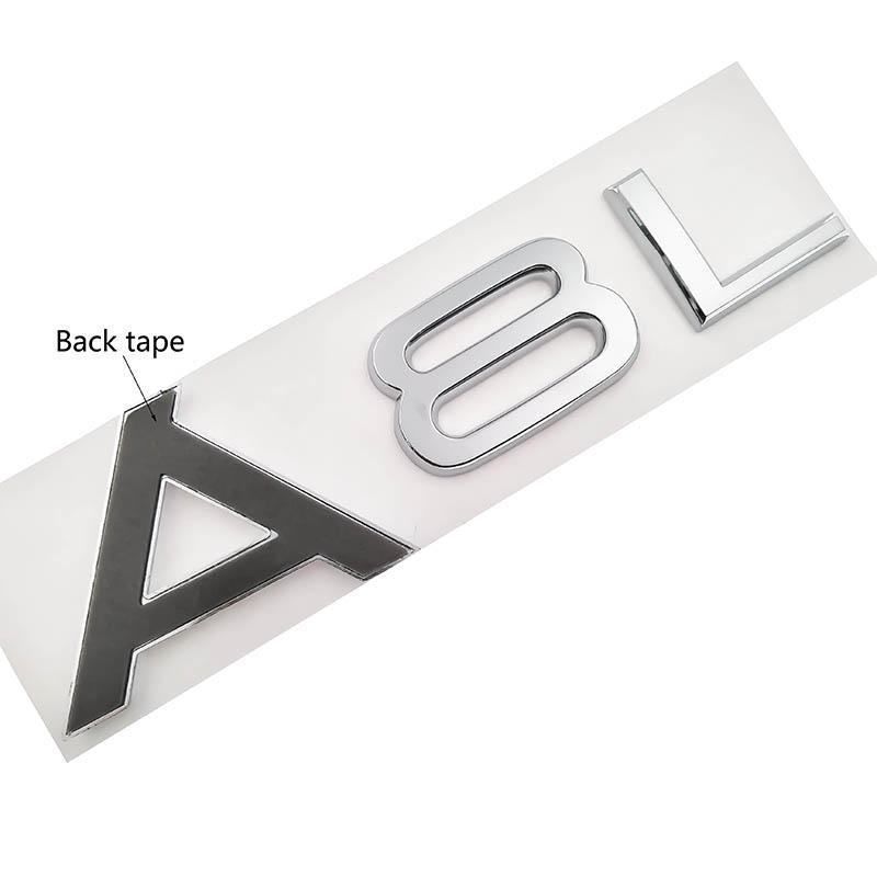 1.8T 2.0T 3.0T 3.2 3.6 4.2 A3 A5 A7 A4L A6L A8L Letter Number Chrome Emblem Car Trunk Discharge Capacity Badge Logo 3D Sticker