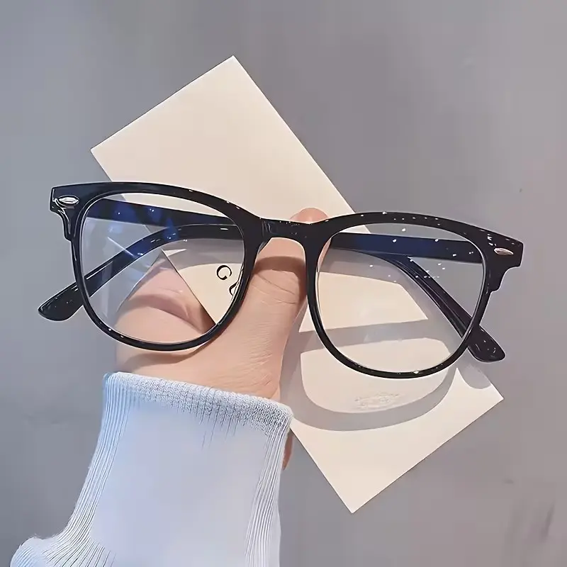 Unisex Classic Square Frame Glasses, Elegant Decorative Lens, Blue Light Blocking, Ideal for Screen Work, Gaming, Computer Use, Party Accessories