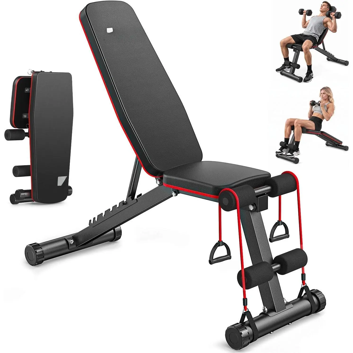Foldable Weight Bench for  Gym, Compact Workout Bench for Beginners