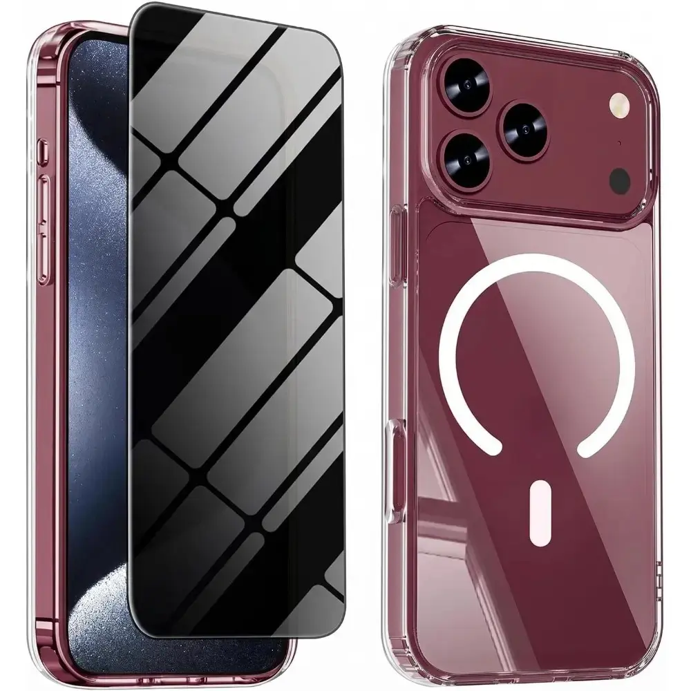 Magnetic Phone Case Compatible with IPhone 18 Pro Max/18 Pro/17 Pro Max 17E 16 15 14 13 12 11, Galaxy S24 Ultra/S24 FE/S25 Ultra/S25 FE/A54 5G/A55 5G,Compatible with Magsafe, Acrylic+TPU Shockproof Protective Transparent Cover (Just a phone case)
