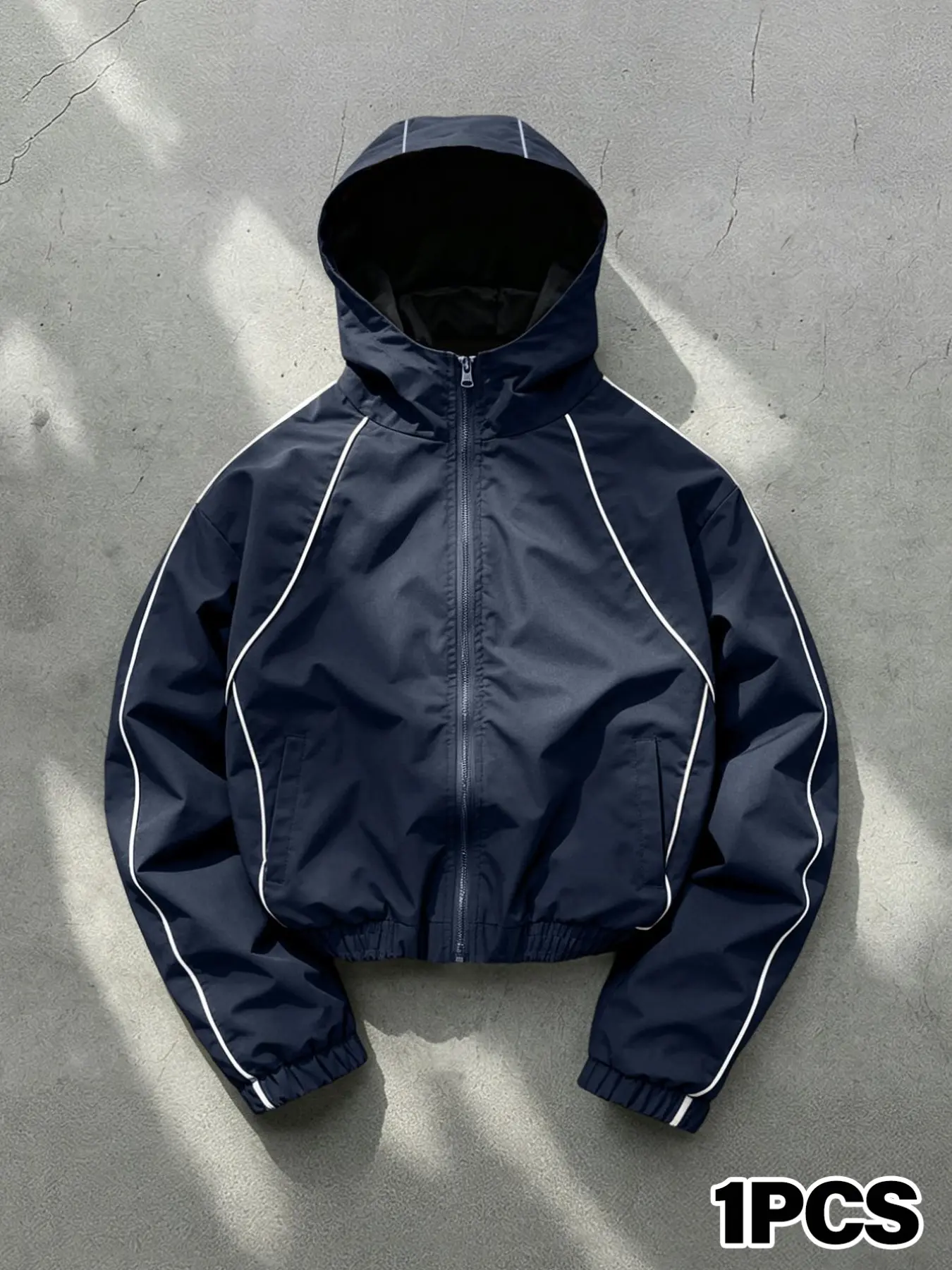 Men's Hooded Jacket, Long Sleeve Casual Style, Wind-Resistant Wrinkle-Free Fabric, Bright Color, All Seasons, Daily Wear, Night Run, Shopping, Coats