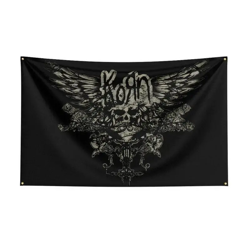 Korn Metal Rock Band Banner Wall Art, Vintage Gothic Room Decor Accessory, Winter Spooky Tapestry for Room Accent, Tapestry Room Decor