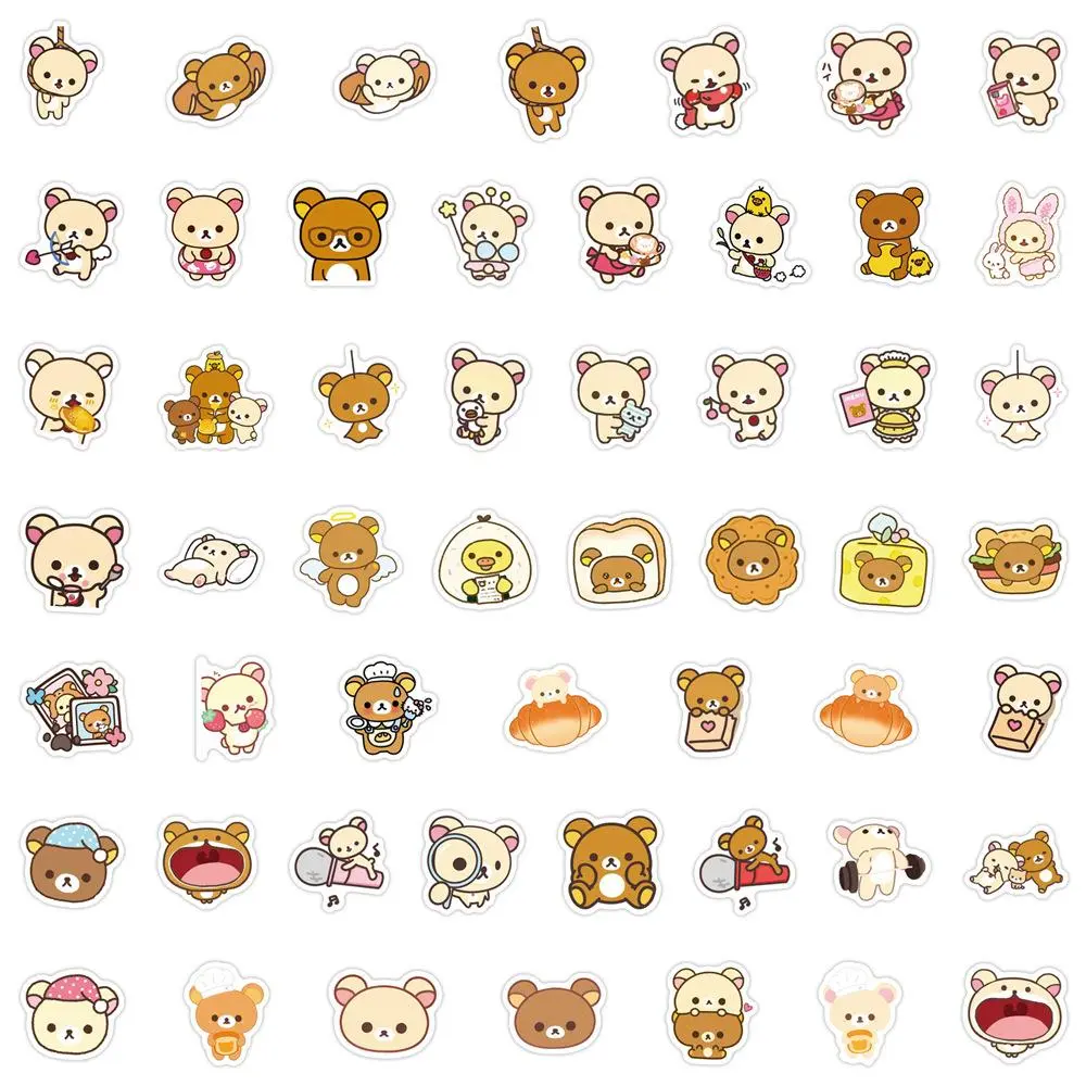 1050Pcs Kawaii  Cute Rilakkuma Stickers Bear Vinyl Waterproof for Laptop Phone Case Notebook Water Bottle DIY Stickers