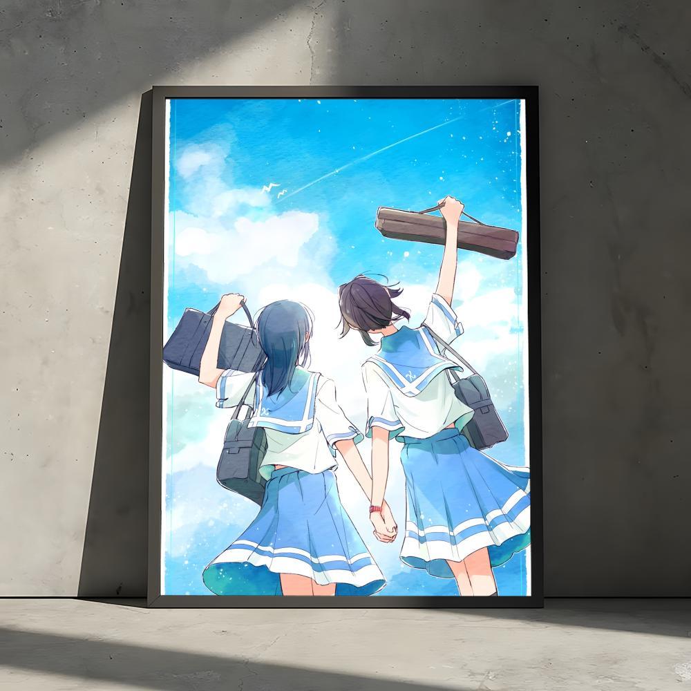 Classic L-Liz und ein Blauer Vogel Painting Calligraphy Gallery-Quality Canvas Wall Art Poster | Waterproof & Fade-Resistant | Minimalist Unframed Design | Living Room, Bedroom & Office Decor | Multiple Sizes | Holiday gifts