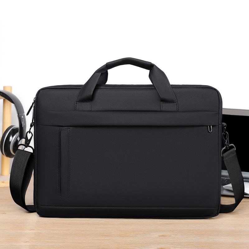 Waterproof Laptop Briefcase - Sporty Chic Woven Fabric Business Handbag with Detachable Strap, Multi-Pockets, Zipper for Office Work, Business Casual Use