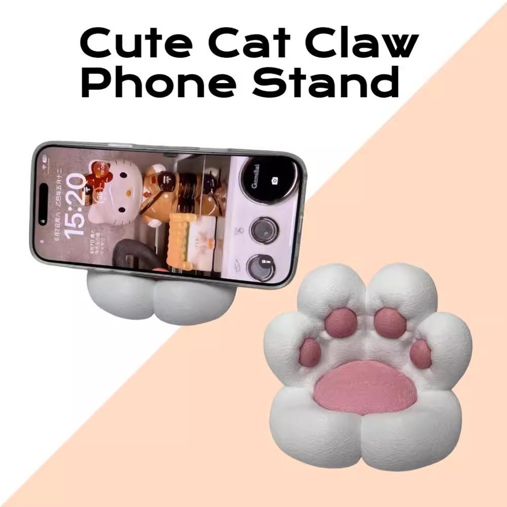 Creative Cat Claw Phone Stand Cute Desk Phone Holder Anti-Stress Fidget Toy Adjustable Cell Phone Stand Funny Gift for Home Office Desk Decor Compatible with iPhone Android