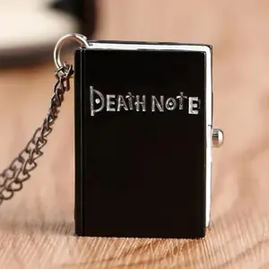 Hot New Antique Death Note Necklace Quartz Pocket Watch Chain Pendant Book Clock Men Women Kids Pendant Watch