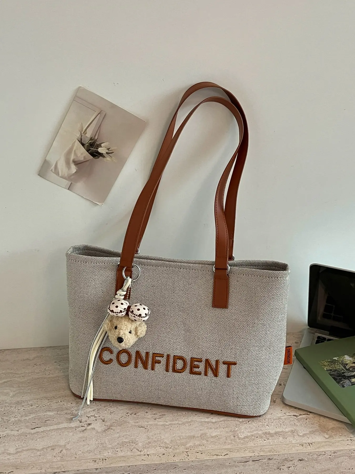 Brown and white