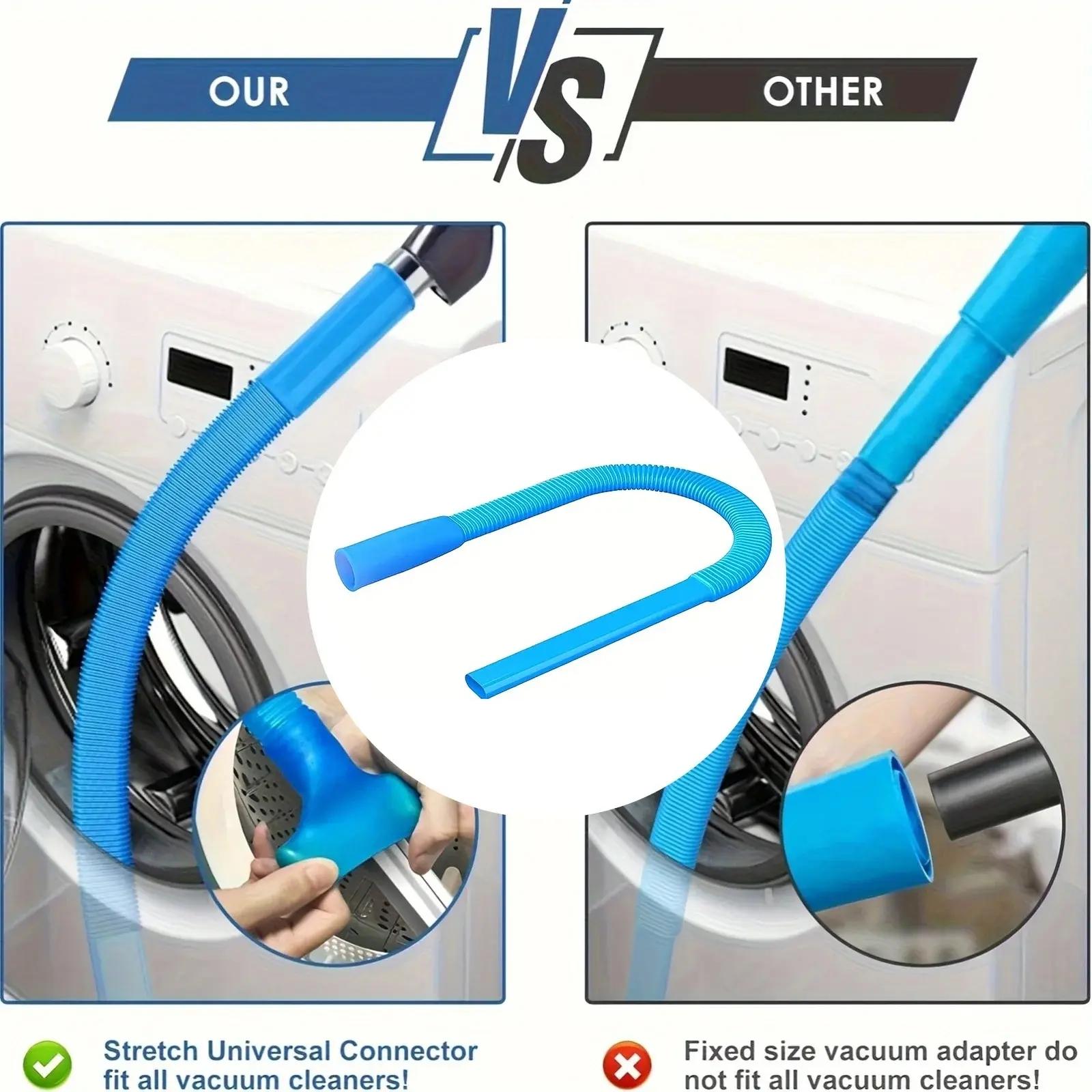 Dryer Vent Cleaner Kit, Dryer Lint Vacuum Attachment with Stretch Universal Connector, Dryer Vent Cleaning Tool, Blue, House Cleaning Gadgets