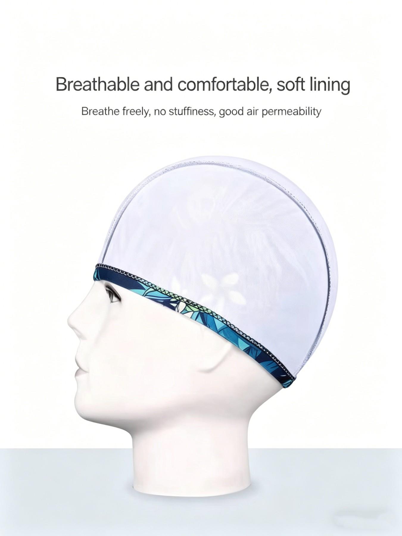 Summer Breathable Swim Cap for Women and Men, Adult Long Hair Swimming Hat, Large Head Circumference, High Elasticity, Comfortable Fit