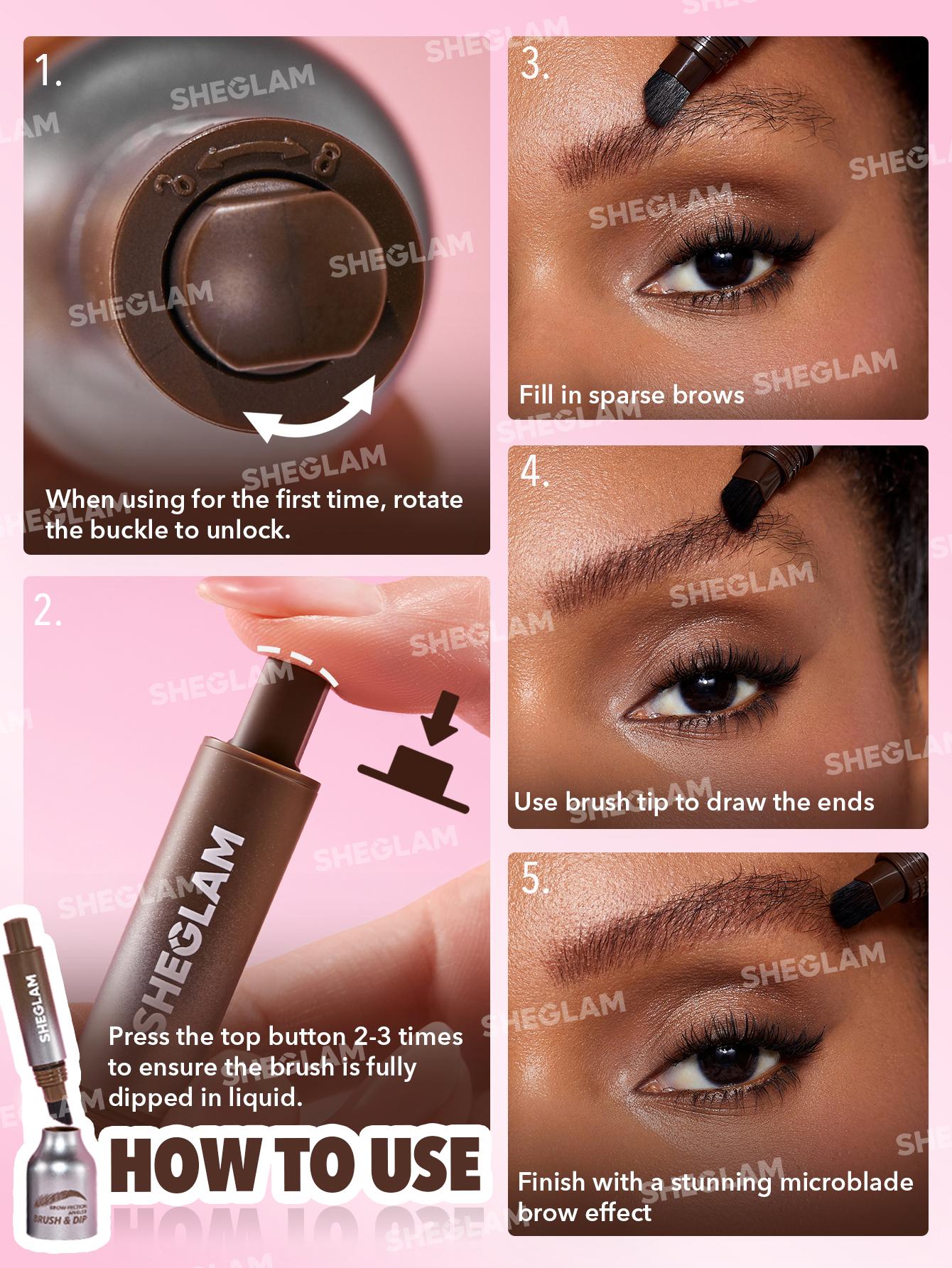 SHEGLAM Brow-fection Angled Brush & Dip-Chocolate Eyebrow Pencil Set Eyebrow Makeup Products-Effortlessbeauty