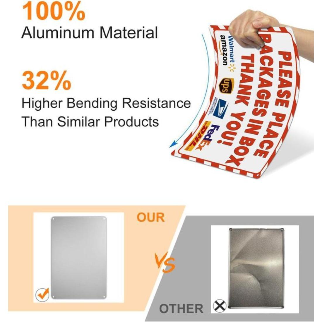 8x12 Inch Rust-Free Aluminum Package Delivery Sign for Outdoor Use - Please Place Packages in Box Thank You - Delivery Signs for Packages, Delivery Box