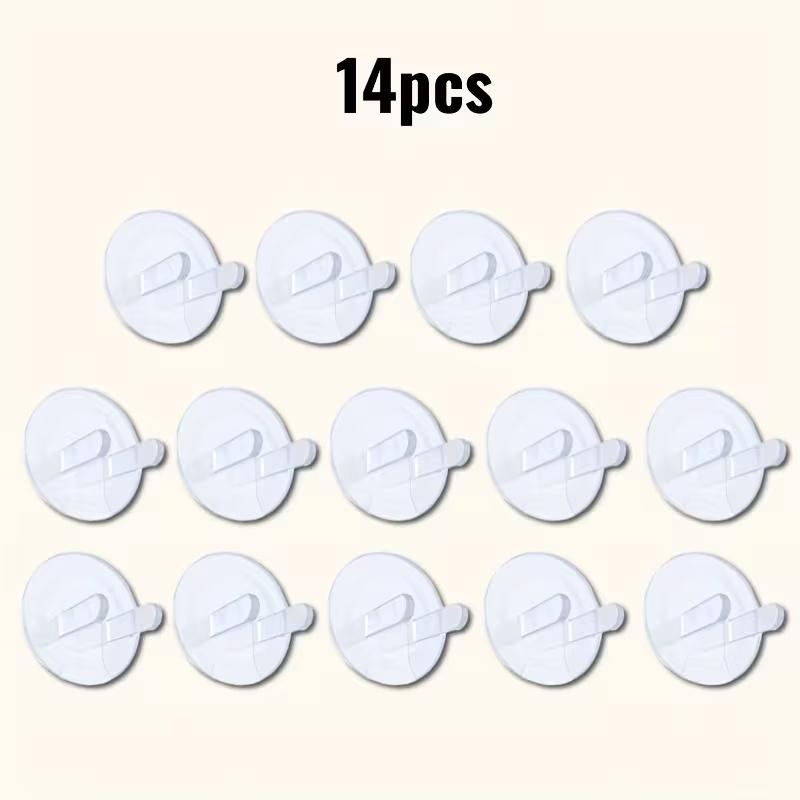 14 Transparent Socket Protector Covers, Ideal for Home and Office, Portable, Multiple and Universal Dustproof Design, Essential Electrical Protection