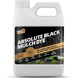 32oz Absolute Black Mulch Dye - Covers up to 2,500 sq. ft., Liquid Mulch Dye Black, Premium Color Concentrate, Ideal for Landscaping, Renews Faded Rubber or Wood Chips, 100% Color Pigment
