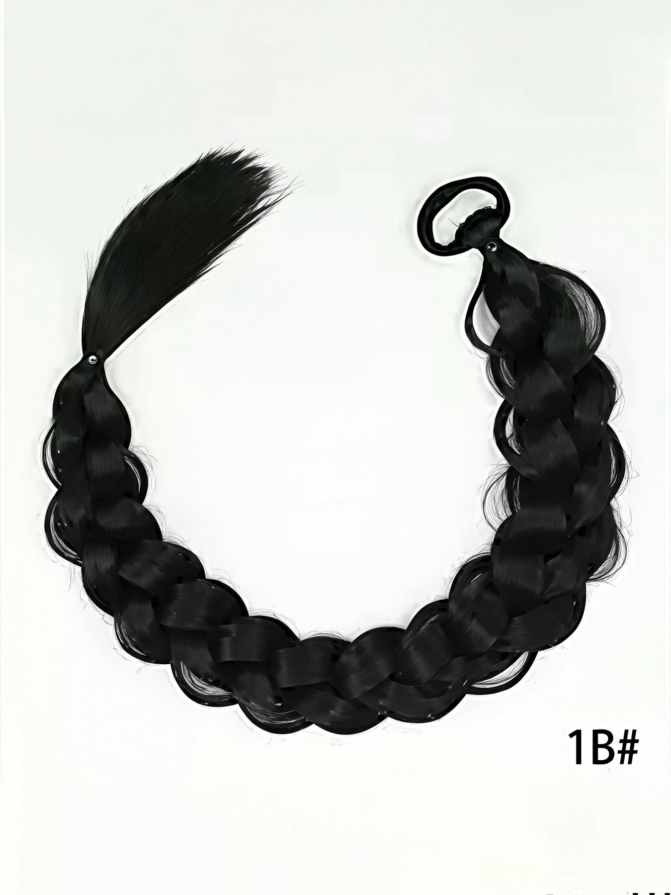 Women's Synthetic Long Twist Braid Ponytail Extension, 24-Inch Rubber Band Wig for Daily Use & Special Occasions, All-Season Hair Accessory, Synthetic Braids, Synthetic Braided Wigs