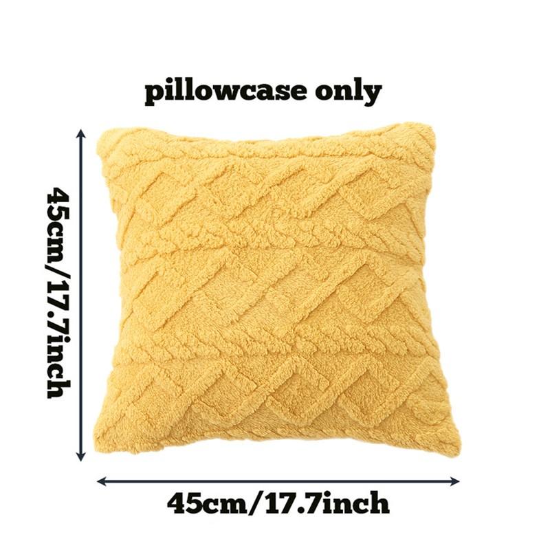 Plush Three-Dimensional Jacquard Pillowcase, Geometric Square Cushion Cover, Ideal for Living Room, Bedroom, Sofa, Chair, Versatile