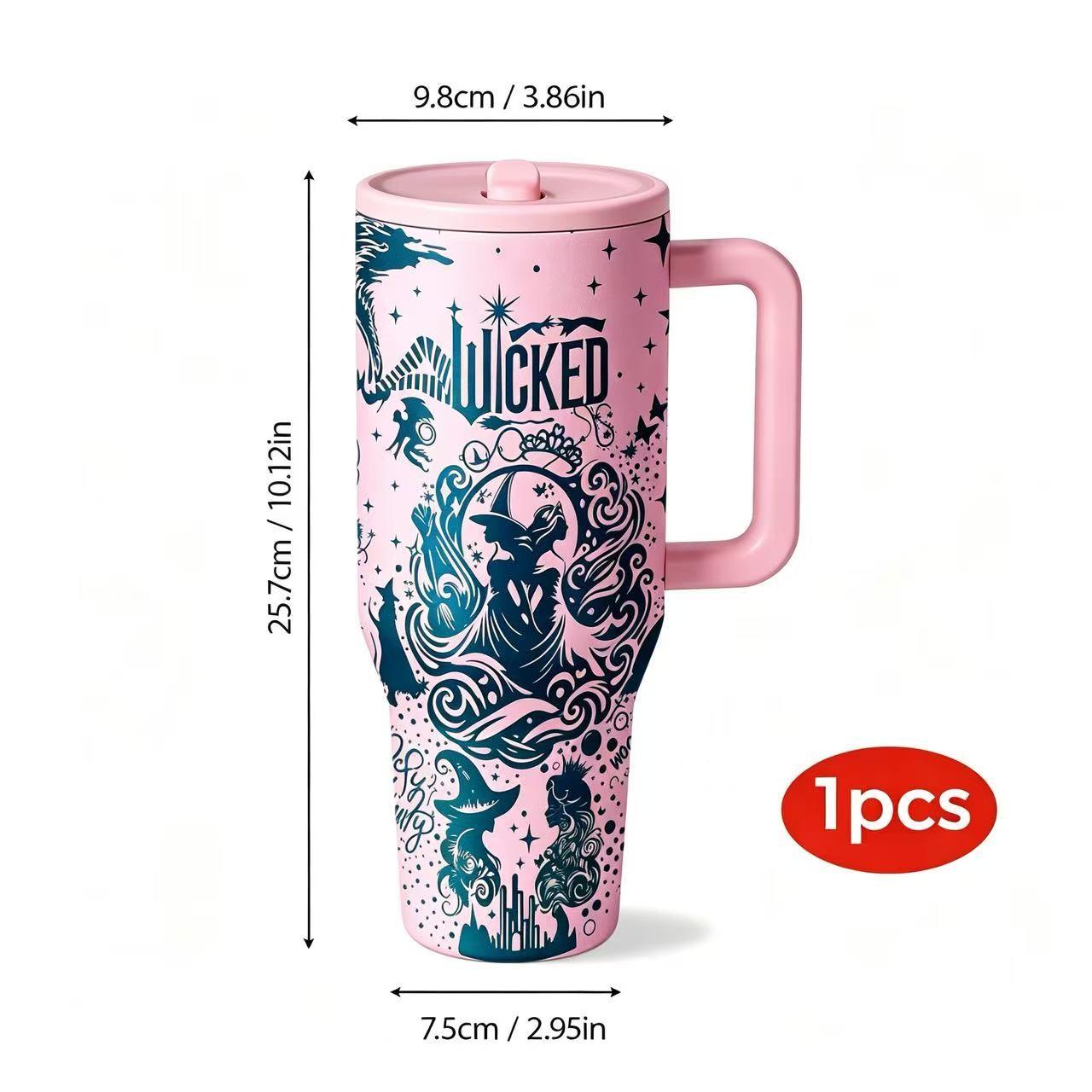 Wicked Inspired Witch Tumbler, 40oz Stainless Steel Insulated Coffee Cup, Fantasy Musical Travel Mug, Gothic Fairycore Gift, Flasks